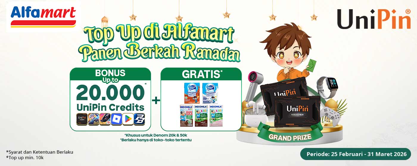 Top Up Game di Alfamart, Panen Berkah Ramadan dengan Bonus UniPin Credits & Hadiah Gratis!